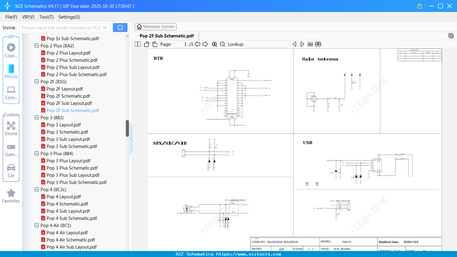 Tecno Pop 2F Sub Schematic